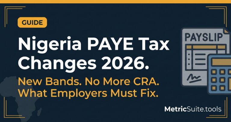 Nigeria Tax Act 2025 took effect 1 January 2026, replacing PITA's 7 to 24 percent bands with a new 0 to 25 percent progressive structure