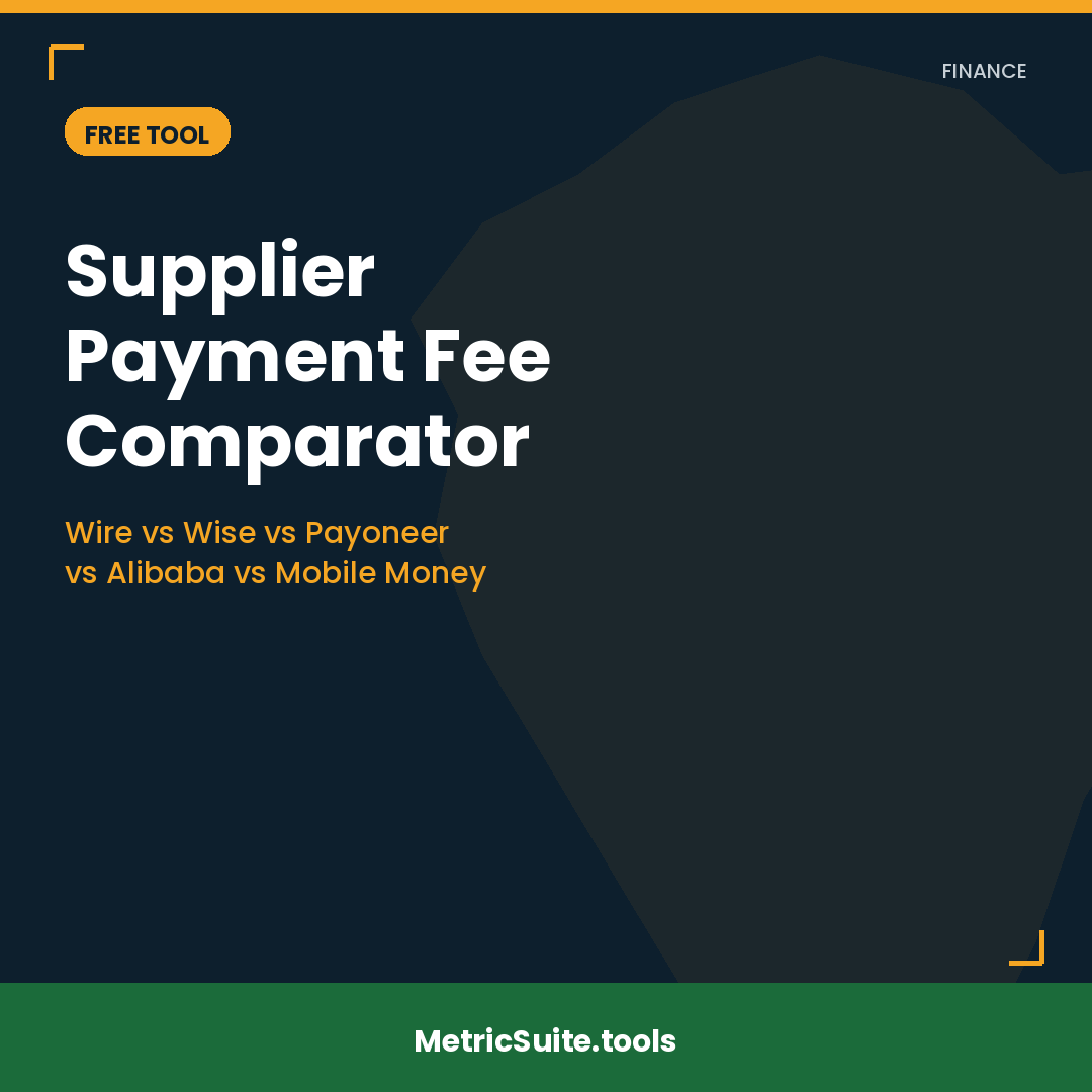 Supplier Payment Fee Comparator | Free Tool