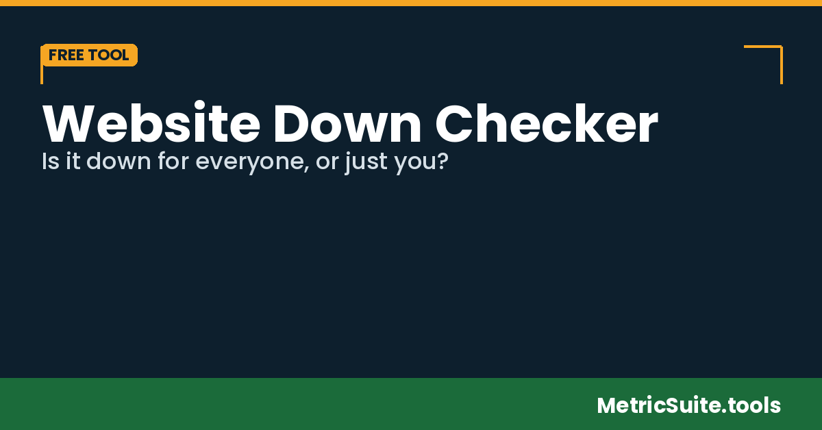 Is it down for everyone, or is it just you