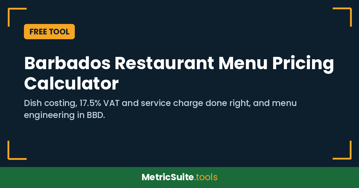 Barbados Restaurant Menu Pricing