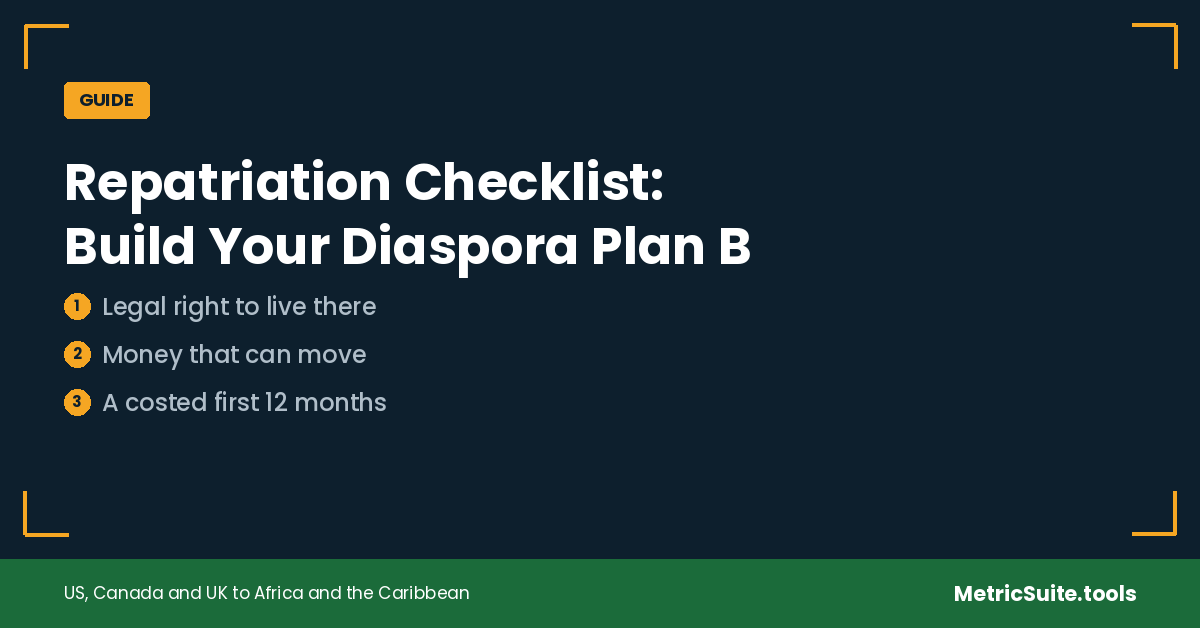 Repatriation readiness checklist for the African and Caribbean diaspora